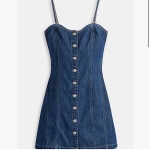 levi's 𖤓 new denim button up mini dress.